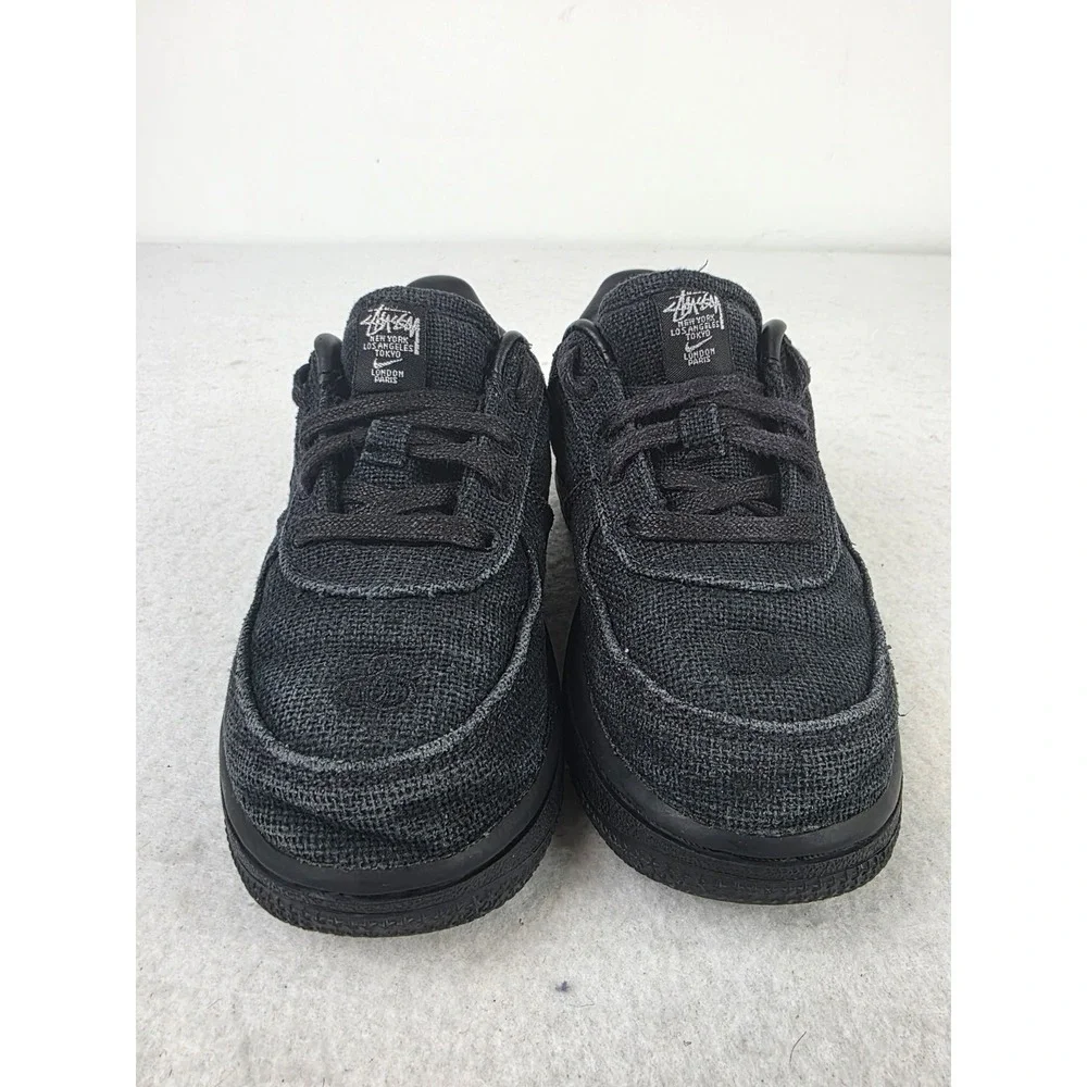 Nike x Stussy Air Force 1 Low Triple Black‎ TD Toddler Size 10C DC8306-001